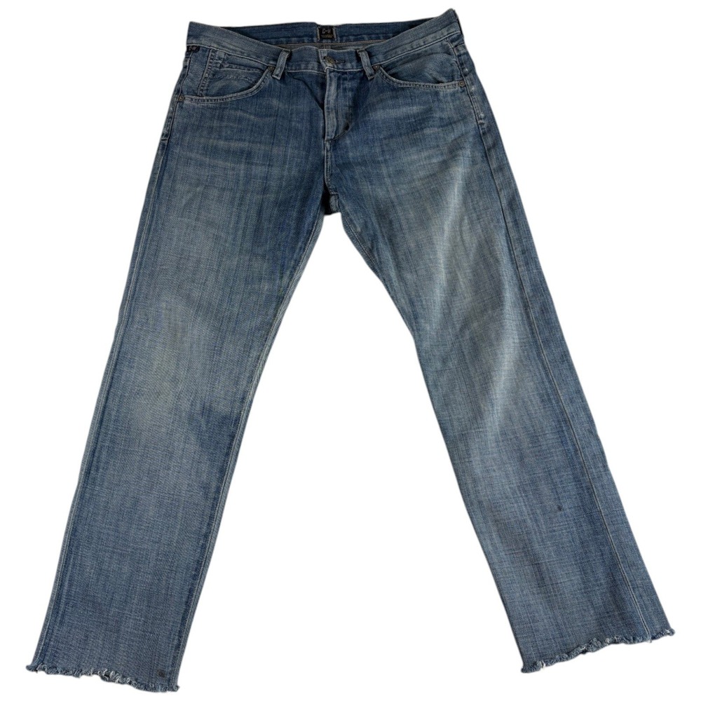 Citizens of Humanity Jeans Women 28 Blue Denim 5-Pockets Frayed Hem Straight Leg